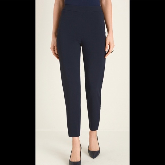Chico's Pants - Women's Chico's Size 0 TALL (US 4) Crepe Tapered Ankle Pants Navy Blue
